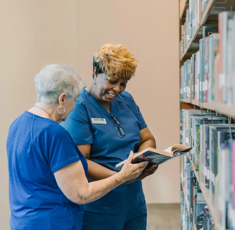DayBreak caregiver supporting an older adult client